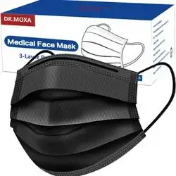 Disposable Face Mask Black 50 Pcs