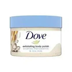 Dove Scrub Macadamia & Rice Milk Reveals Visibly Smoother Skin Body Scrub That Nourishes Skin 298g