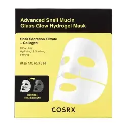 قناع هيدروجيل زجاجي متوهج بمخاط الحلزون المتقدم ثلاث اقنعة من كوسركس//Advanced Snail Mucin Glass Glow Hydrogel Mask x3