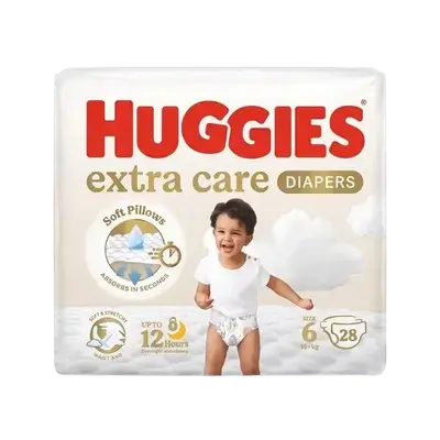 HUGGIES Extra Care Diapers Size 6 from 15+kg 28 Diapers _ Kimberly-Clark