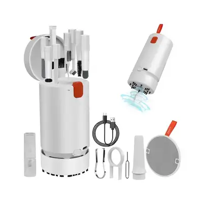 21-in-1 multi-tool electronic cleaning kit with an integrated mini vacuum cleaner.