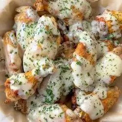 Marinated Wings With Garlic Sauce