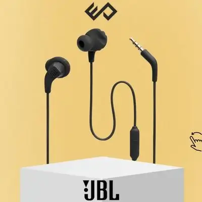 JBL Endurance Run 2 Wired Sports Earphones with AUX – Waterproof In-Ear Headphones, Pure Bass, Hands-Free Calls, Secure Fit (Black)