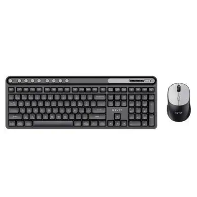 HAVIT KB271WB WIRELESS (WIRELESS 2.4GHz+BLUETOOTH 5.1+BLUETOOTH 5.1) KEYBOARD+MOUSE COMBO BLACK+GREY