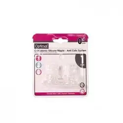Optimal Orthodontic Silicone Nipple - Anti Colic System 0+months (1)