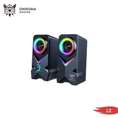 مكبر صوت سلكي للألعاب ONIKUMA L2 - USB و3.5 مم، إضاءة RGB، مشغلات 2.5 بوصة