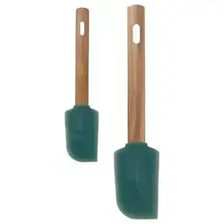 Wood And Silicone Cake Spatulas