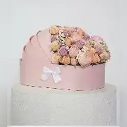 Pink Flower Basket Arrangement