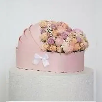 Pink Flower Basket Arrangement