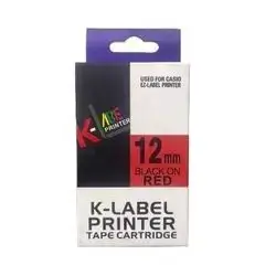 Label Tabe Casio Master Copy-12mm-Black On Red