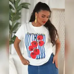 Women's T-Shirt, Casual Street Style Graphic - Large