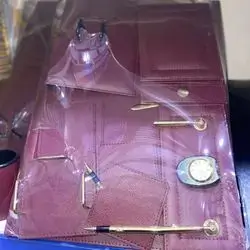 Set Of Desk Top Leather Redish