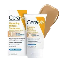 Hydrating Mineral Sunscreen SPF30 MEDIUM Sheer Tint 50ml _ CeraVe