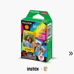 FUJIFILM Instax Mini Rainbow Instant Film Sheets 10Pcs (10x1) for Mini Cameras
