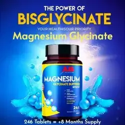 Magnesium Glycinate 400mg, Magnesium Glycinate, Gluten-Free, Non-GMO Supplements, Dietary Magnesium Supplement with Organic Coating, Supports Your Well-Being, Chelated magnesium, 246 Tablets magnesium