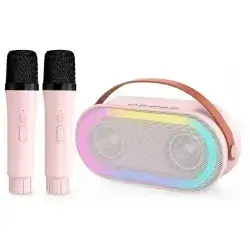 P6 Portable Bluetooth Speaker with Karaoke Mic – Pink / White / Blue