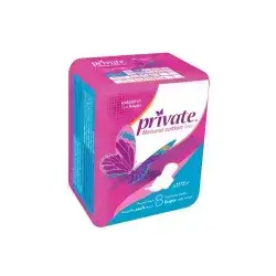 Private Natural Cotton Feel Super With Wings 8 Pads