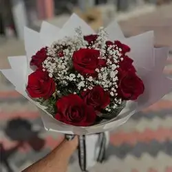 Red Rose & Gypsophila Bouquet