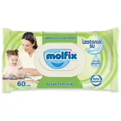 Molfix 60pcs Isotonic Watery Fresh Cleaning Wet Towel Wipes