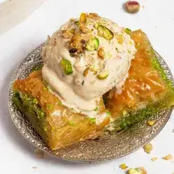 Pistachio Baklava With Ice Cream