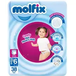 Diapers Molfix Pants (Shorts) number 6 for (15+ kg) 38 Pieces