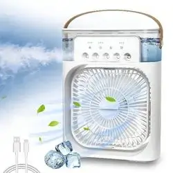 Big Portable Mist Fan, Cooling Fan LED Light, Air Conditioner Water Fan