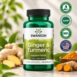 Swanson Full Spectrum Ginger & Turmeric 60 Capsules - زنجبيل وكركم