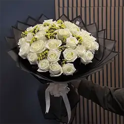 Bouquet of 40 White Roses