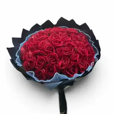 Flower bouqet rose red 40 artificial