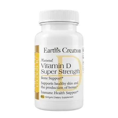 Natural Vitamin D Super Strength 10.000IU 60 Soft gels _ Earth's Creation