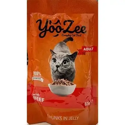 طعام رطب للقطط البالغة بنكهة اللحم البقري – YooZee