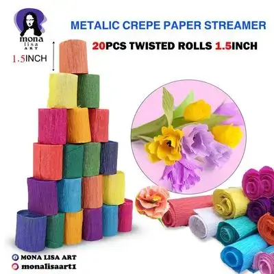 Metallic Crepe Steamer 20pcs-1.5inch