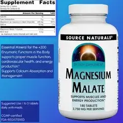 Magnesium Malate, 3750mg Per Serving, Essential Magnesium Malic Acid Supplement, magnesium malate, Energy Production, Stronger & Healthier Muscles, 180 Tablets magnesium malate