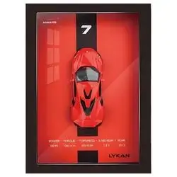 3D Red Lykan HyperSport Car Frame Wall Art
