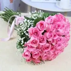 Hand-tied Bouquet Of 25 Pink Roses