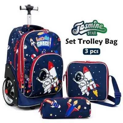 Jasmine Star 3-Piece Trolley School Bag Set