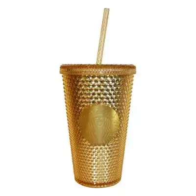 Starbucks Reusable Cold Cup Bling Gold Edition – Cold Drinks