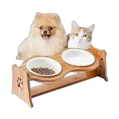 Wooden Raised Bowl