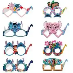 8pcs Lilo And Stitch Paper Party Glasses Stitch Angel Birthday Decorations