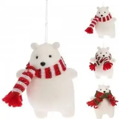 Koopman Polar Bear Hang Deco 13Cm 3Ass