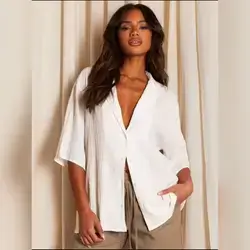 Athîral Women's Casual Solid Color Textured Blouse - XS