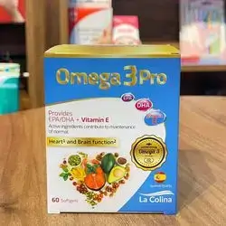 OMEGA 3 PRO PROVIDES EPA/DHA + VITAMIN E HEART AND BRAIN FUNCTION SPANISH QUALITY 60 SOFTGELS _ LA COLINA