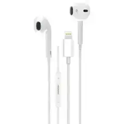 RockRose Solo LT Lightning In-Ear Headphones with DAC - White, 120cm [RRWE35]