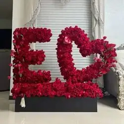 Natural Flower Stand with Letter
