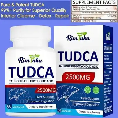 TUDCA 2500MG, TUDCA Supplement, Bile Salts Liver Detox & Cleanse and Gallbladder Clease Health Formula Live, 60 Capsules TUDCA