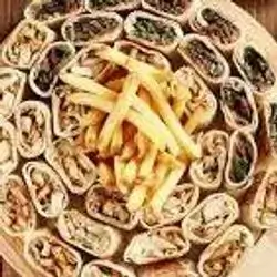 Mixed Shawarma Saj With Salad And Cheese