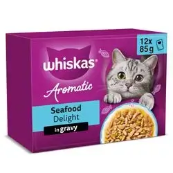 Whiskas Aromatic Sea food Delight in gravy 12X85G
