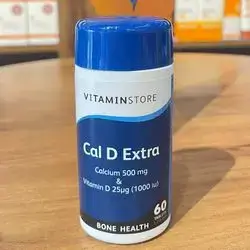 vitaminstore cal d extra calcium 500mg & vitamin d 25mcg (1000iu ) 60tablets 1-2-a-day