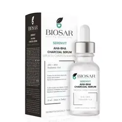 SERENVIT AHA+BHA CHARCOAL SERUM 30ML ( PURIFIES THE SKIN FROM DEAD CELLS )