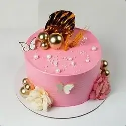 Vanilla Birthday Cake with Cream Decoration - K4